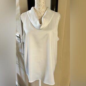 Worthington Elegant White Sleeveless 
Satin Pearl Colored Top Size Large
